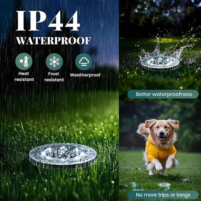 Alt view image 5 of 6 - PATIOWIN 20 Pack Small Solar Ground Lights, Garden Lights Cool White