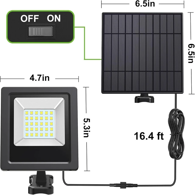 Alt view image 7 of 7 - Lightonight Solar Flood Lights Outdoor 2 Pack, 6500K Cool White