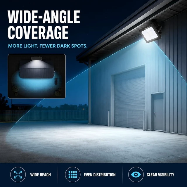 Alt view image 5 of 7 - 60W 4 Pack LED Flood Lights Outdoor, 6000LM Security Lights, IP65 Waterproof High CRI Floodlight | Energy Saving Outdoor Lighting Fixture for Backyard, Garage, Garden, Court and Parking Lot