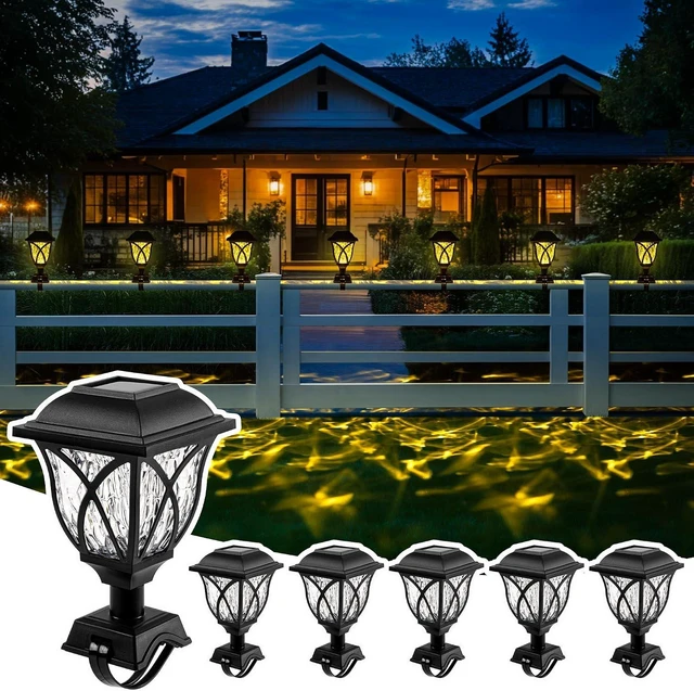 Main image of Solar Chain Link Fence Lights, Solar Fence Lights Outdoor Waterproof, 6Pcs