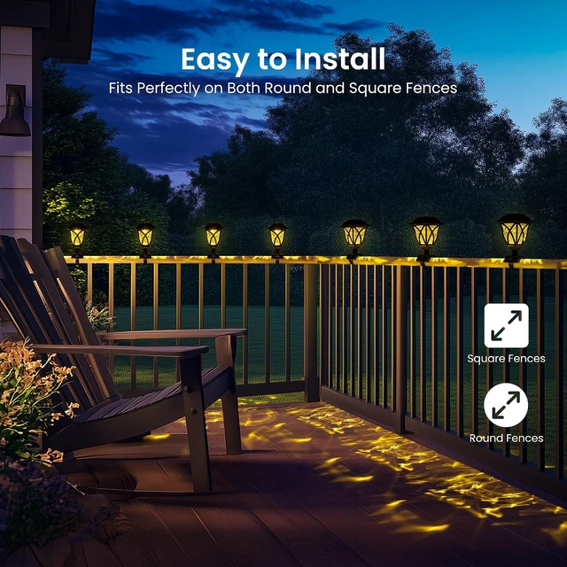 Alt view image 2 of 7 - Solar Chain Link Fence Lights, Solar Fence Lights Outdoor Waterproof, 6Pcs