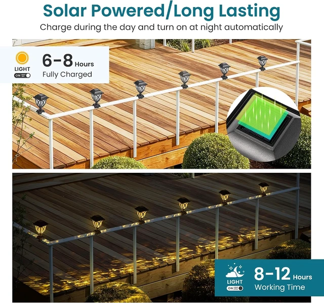 Alt view image 7 of 7 - Solar Chain Link Fence Lights, Solar Fence Lights Outdoor Waterproof, 6Pcs