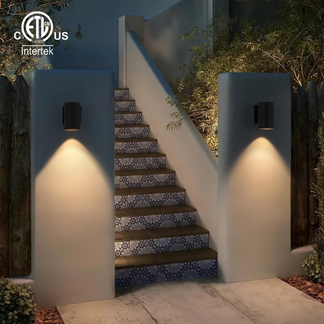 Alt view image 2 of 6 - mirrea 7" Modern Outdoor Porch Wall Light, Matte Black, Pack of 2