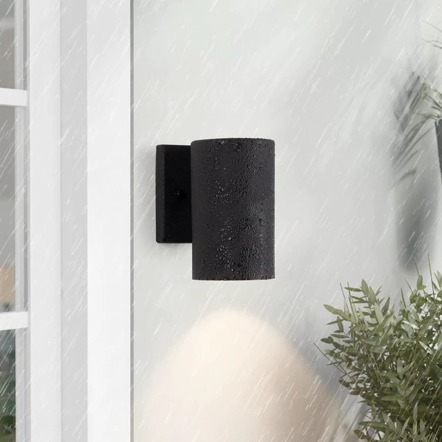 Alt view image 3 of 6 - mirrea 7" Modern Outdoor Porch Wall Light, Matte Black, Pack of 2