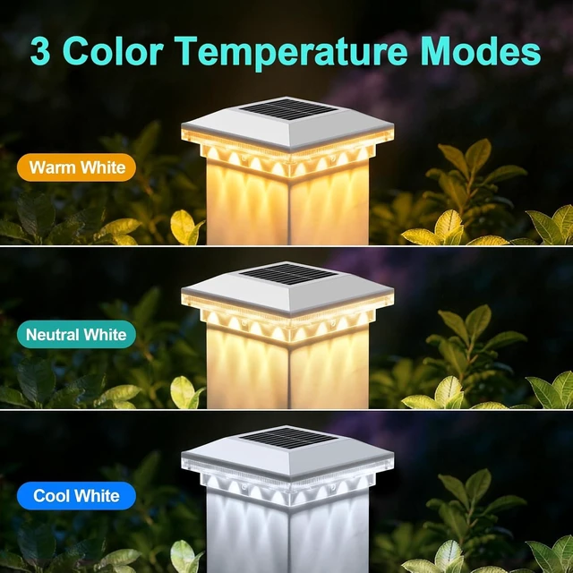 Alt view image 3 of 7 - Brightever 4x4 Solar Post Cap Lights, 8 Pack White Solar Post Cap Lights