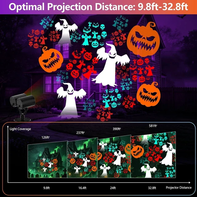 Alt view image 4 of 7 - Halloween Projector Lights Outdoor Dynamic Halloween Decorations with Timer
