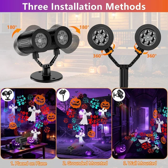 Alt view image 5 of 7 - Halloween Projector Lights Outdoor Dynamic Halloween Decorations with Timer