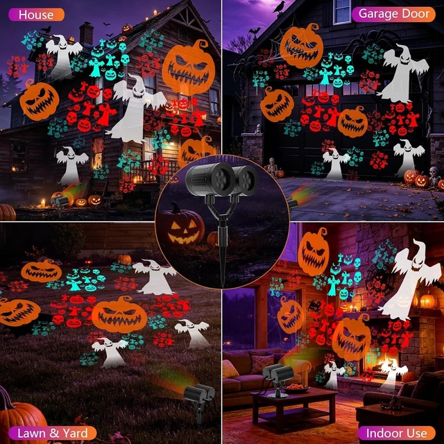 Alt view image 6 of 7 - Halloween Projector Lights Outdoor Dynamic Halloween Decorations with Timer
