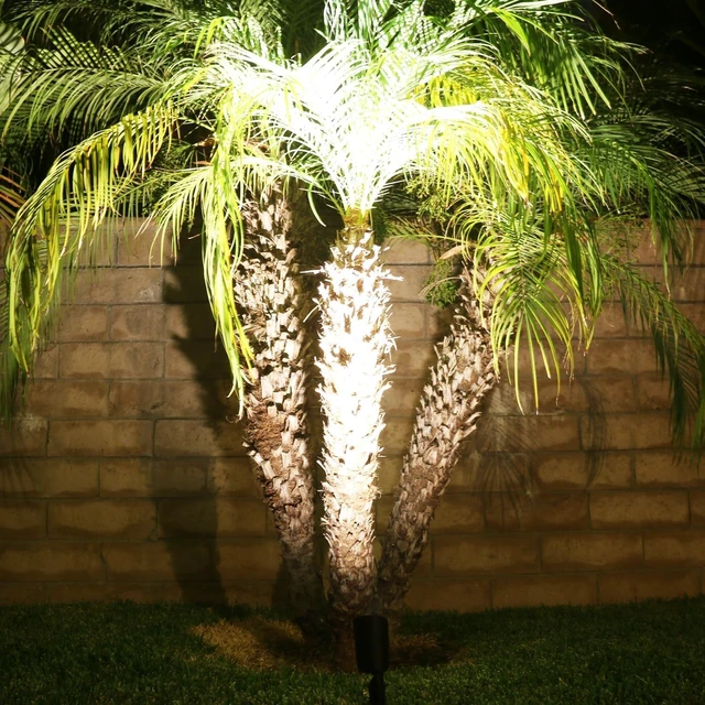 Alt view image 6 of 7 - Lumina Lighting® 4W Landscape lighting 12V Landscape Lights Low Voltage Landscape Spotlights Warm White Waterproof Outdoor Replaceable LED Bulb for Garden, Lawn, Porch, Patio and Yard (Bronze, 6-Pack)