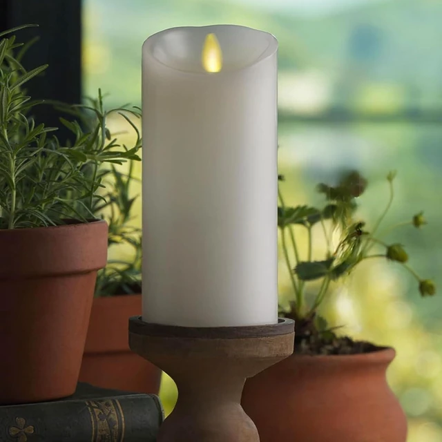 Main image of Luminara - Flameless LED Battery Operated Flickering Pillar Candles - White - Pack of 1-3x6.5 - Realistic Moving Flame Real Wax Indoor/Outdoor Decor