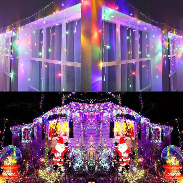 Alt view image 6 of 6 - Joomer 95FT Christmas Icicle Lights Outdoor Non-Connectable Multicolor