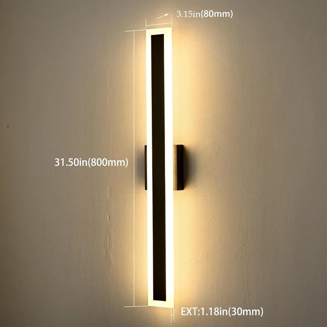 Alt view image 6 of 7 - Modern Outdoor Wall Light - 16W 3000K Warm White Wall Sconce, 2-pack