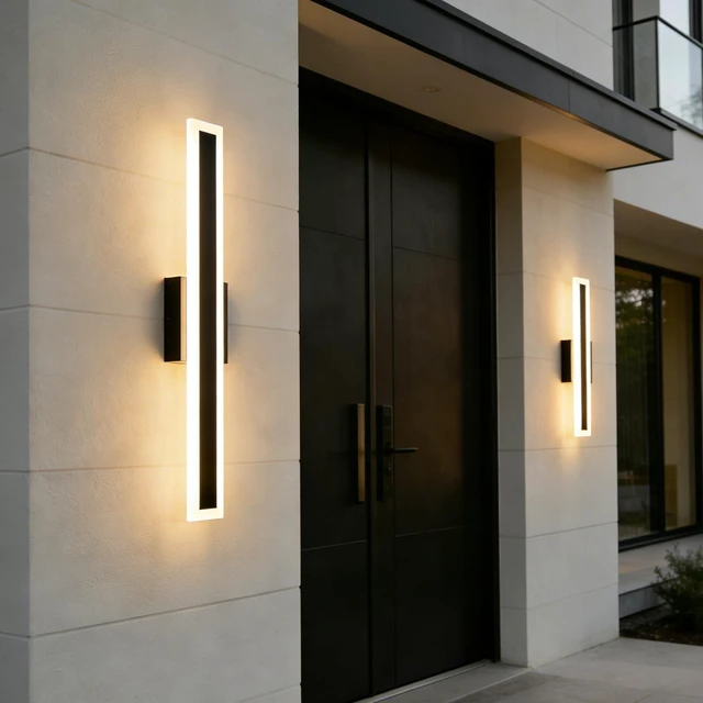 Alt view image 5 of 7 - Modern Outdoor Wall Light - 16W 3000K Warm White Wall Sconce, 2-pack