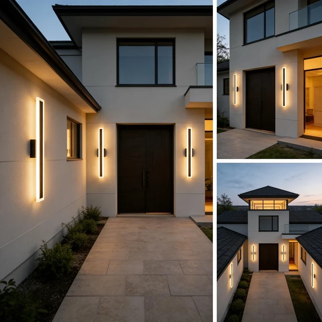 Alt view image 7 of 7 - Modern Outdoor Wall Light - 16W 3000K Warm White Wall Sconce, 2-pack