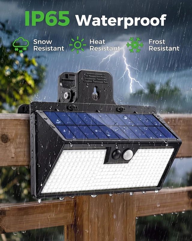 Alt view image 5 of 7 - nipify 4PACK Clip On Solar Lights Outdoor 318 LED,3 Modes Solar Clip Light