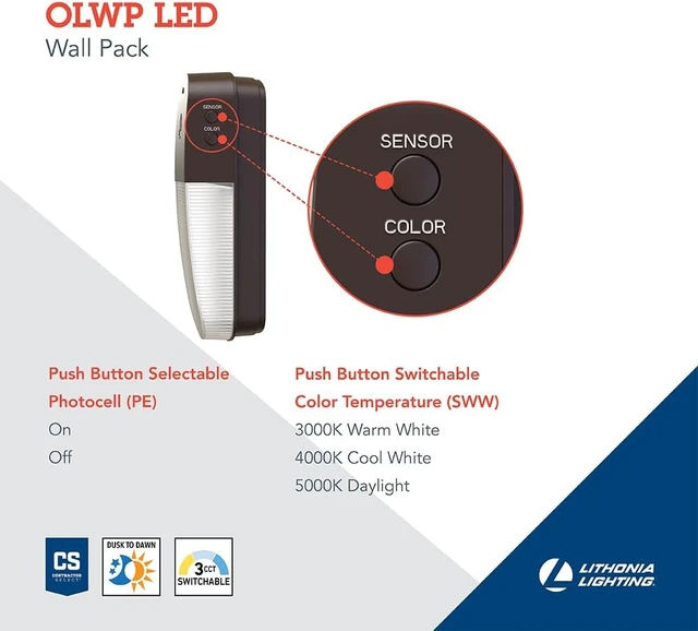 Alt view image 2 of 6 - Lithonia Lighting 5.3" Mini LED Wall Pack Outdoor Light, Dusk to Dawn