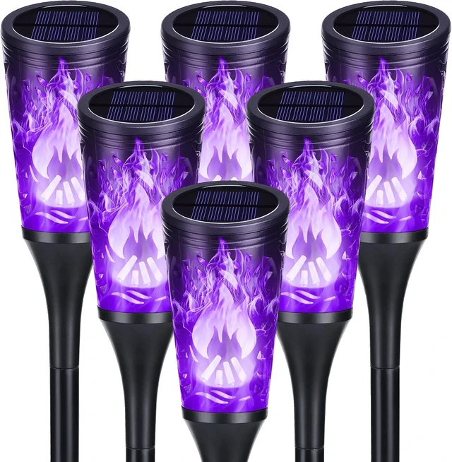 Main image of Toodour Solar Halloween Lights Outdoor, 6 Pack Solar Torch Light Waterproof
