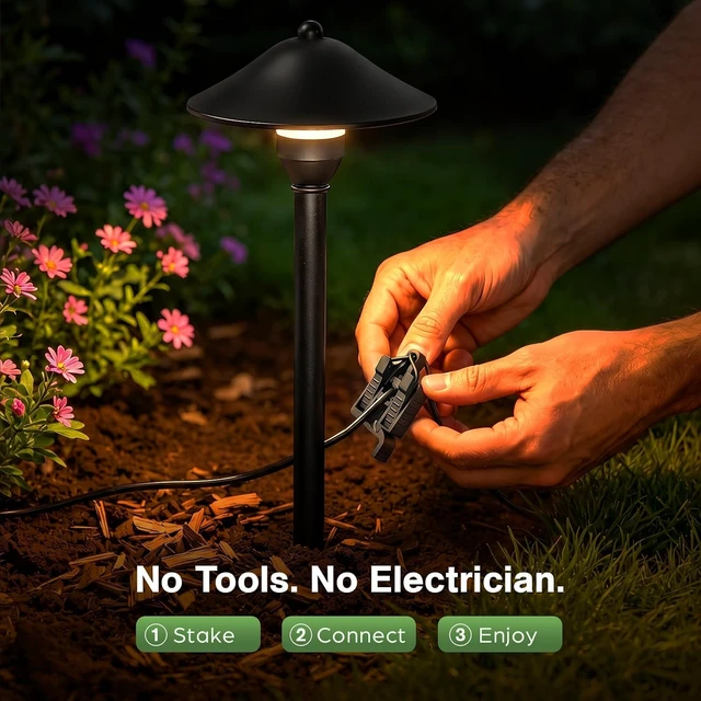Alt view image 7 of 7 - HIBOITEC 3W Low Voltage Path Light 4P 2700K with G4 Bulb Replaceable