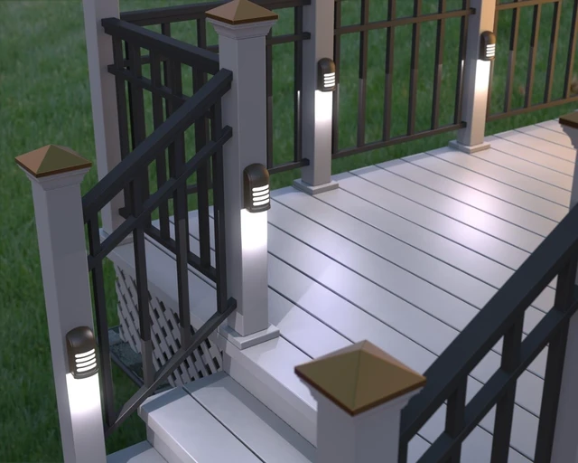 Alt view image 3 of 7 - Xodus Battery Operated LED Deck/Stair Light, Motion Sensor, Bronze, 2 Pack