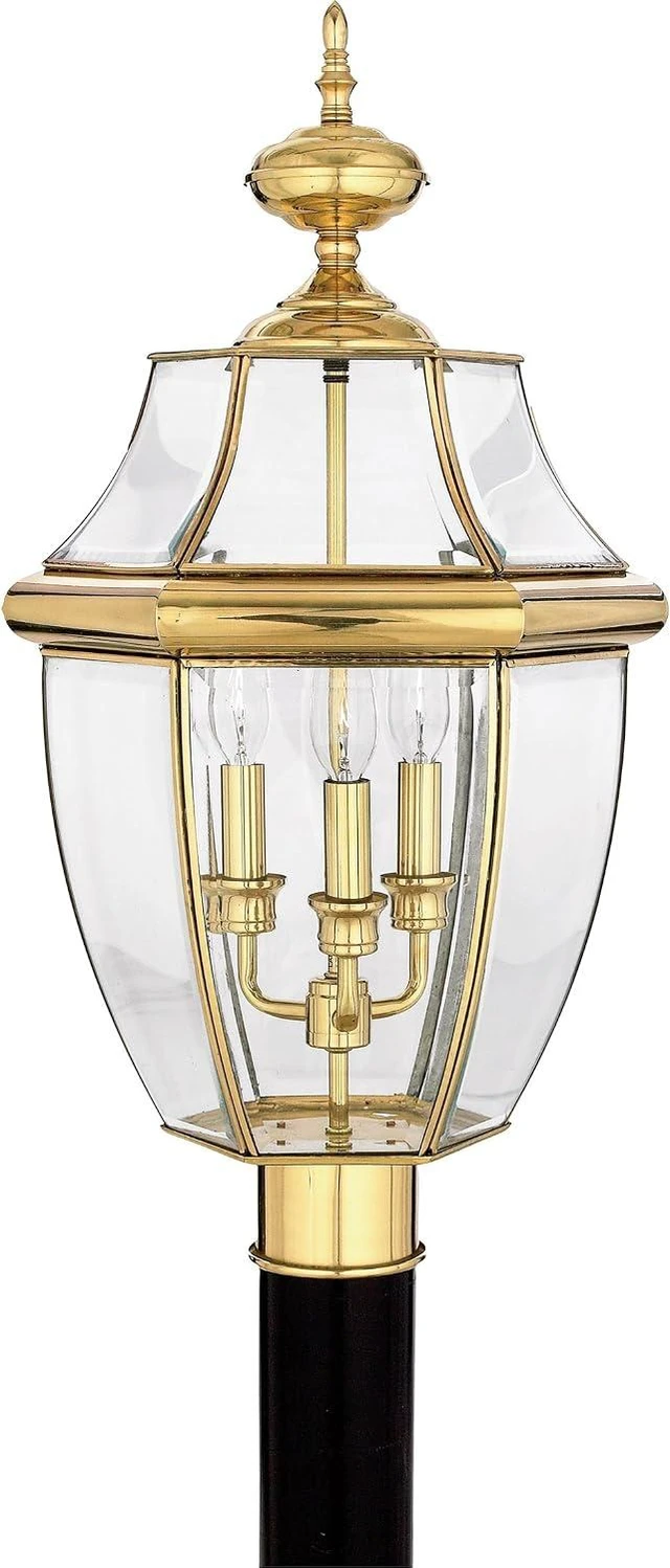 Main image of Quoizel Newbury 23" Outdoor Post Lantern, Polished Brass