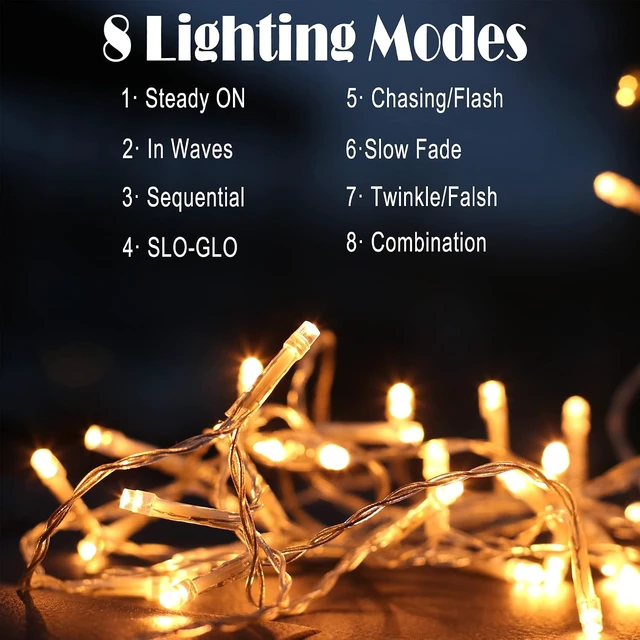 Alt view image 3 of 7 - Eueasy Curtain-Lights Outdoor, 300 LED-Fairy Lights, Connectable15×3.3 FT with 8 Lighting Modes, for Balconies, Fences, Stairs Guardrails