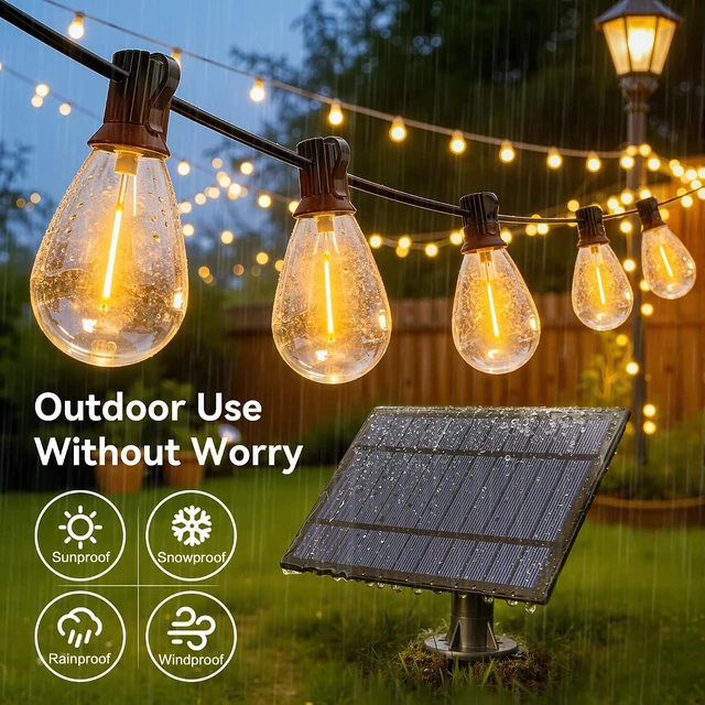 Alt view image 3 of 7 - Ollny S11 50FT Solar String Lights Outdoor Waterproof Dimmable for Backyard