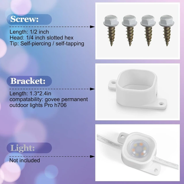 Alt view image 2 of 6 - Beeveer 70 Set Light Clips Compatible with Govee H706 H806 Pro Lights