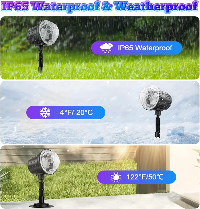 Alt view image 5 of 7 - (2 Pack) Halloween Christmas Projector Lights Outdoor - RGBW Ocean Wave LED Light Projector with Remote & Timer, IP65 Weatherproof for Yard, House Parties, Bedroom Ceiling Decor (Holiday Gift Idea)