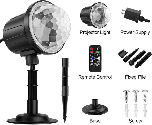 Alt view image 7 of 7 - (2 Pack) Halloween Christmas Projector Lights Outdoor - RGBW Ocean Wave LED Light Projector with Remote & Timer, IP65 Weatherproof for Yard, House Parties, Bedroom Ceiling Decor (Holiday Gift Idea)