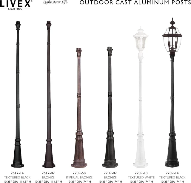 Alt view image 2 of 3 - Livex Lighting 7709-03 Outdoor Cast Aluminum Post, White 74" x 9.5"