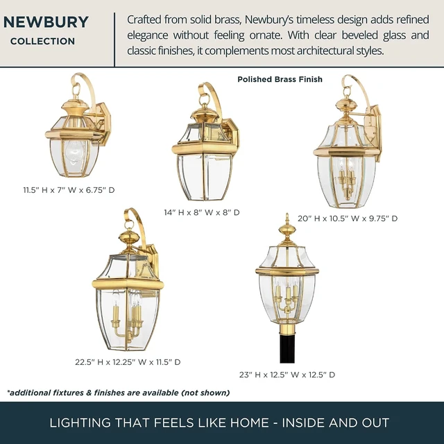 Alt view image 5 of 7 - Quoizel Newbury 23" Outdoor Post Lantern, Polished Brass