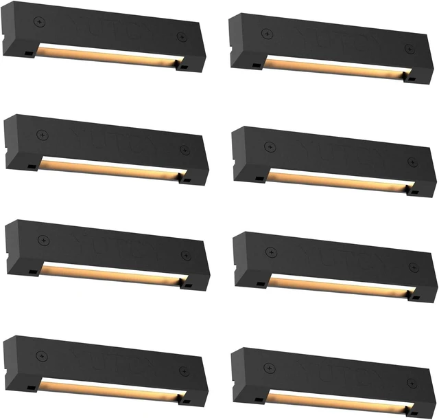 Main image of 8-Pack Low Voltage 12V AC/DC LED Step Lights, 4W 2700K Warm White, 6-Inch IP65 Waterproof Outdoor Stair Lights, Die-Cast Aluminum Landscape Deck Lighting for Steps, Patio, Pathway, Retaining Wall