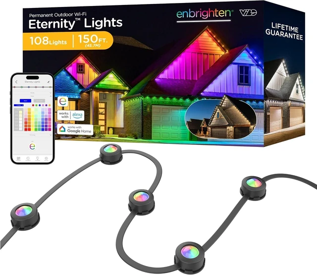 Main image of Enbrighten Eternity Permanent Outdoor Lights, 150ft, 108 Lights