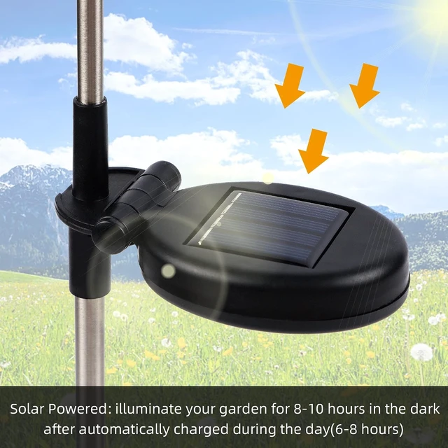 Alt view image 6 of 7 - Glintoper 6 Pack Solar Garden Stake Lights Outdoor, Solar Butterfly Figurine Lights, Multi-Color Changing LED Landscape Lighting, Sparkling Star Flower Hummingbird Dragonfly Bee for Patio Yard Pathway