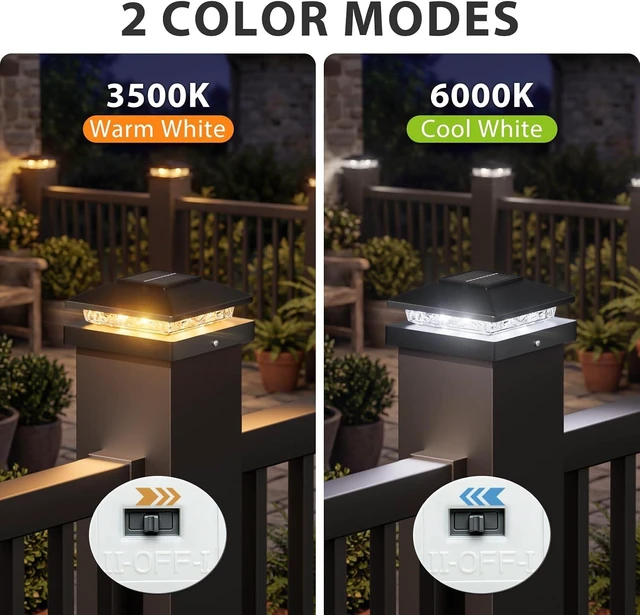 Alt view image 2 of 7 - JOFIOS 4x4 Solar Post Cap Light 24Pack, 2 Modes Waterproof for Deck Fence