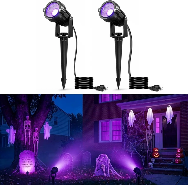 Main image of Halloween Purple Lights Spotlights Outdoor Landscape Lighting for Yard