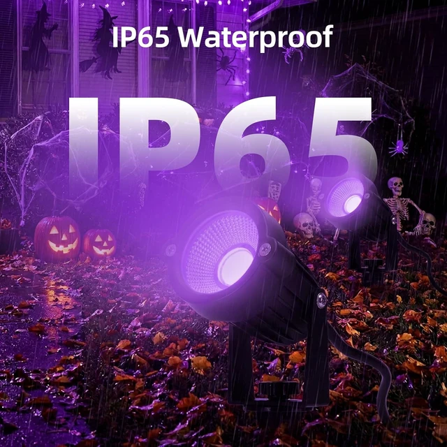 Alt view image 4 of 7 - Halloween Purple Lights Spotlights Outdoor Landscape Lighting for Yard