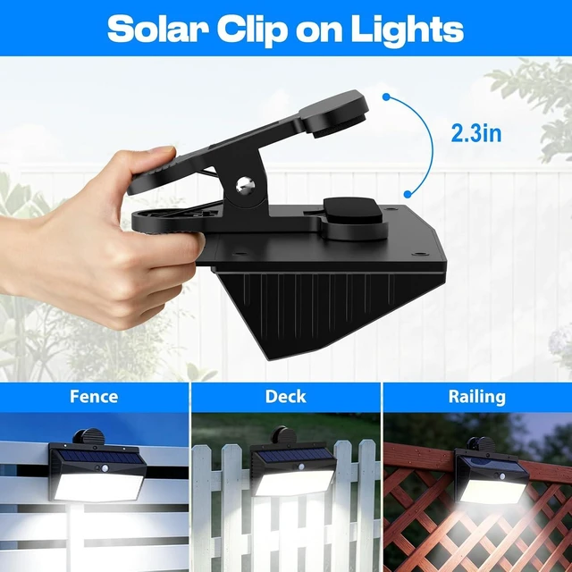 Alt view image 2 of 7 - Peasur 368 LED Clip On Solar Motion Sensor Lights Outdoor with 3 Modes