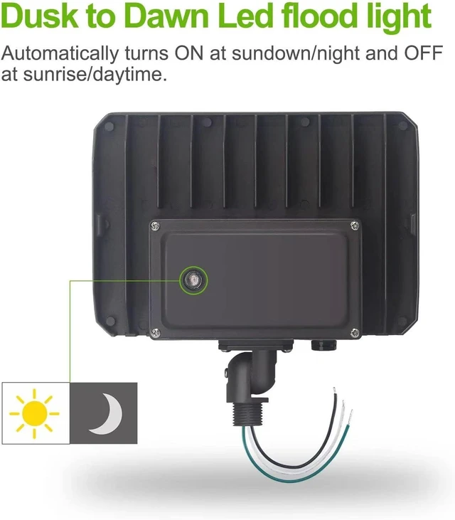 Alt view image 3 of 7 - 100W LED Flood Light Dusk to Dawn Knuckle floodlight 5000K 14000Lm ETL List