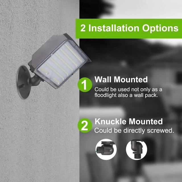 Alt view image 4 of 7 - 100W LED Flood Light Dusk to Dawn Knuckle floodlight 5000K 14000Lm ETL List