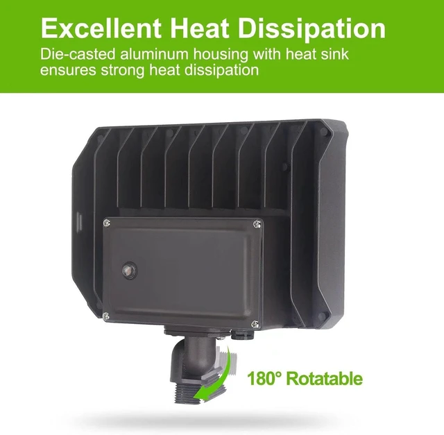 Alt view image 5 of 7 - 100W LED Flood Light Dusk to Dawn Knuckle floodlight 5000K 14000Lm ETL List