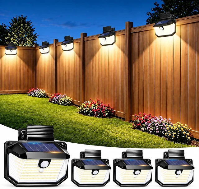 Main image of Clip on Solar Lights Warm White, 178 LED Motion Sensor Liglht for Deck