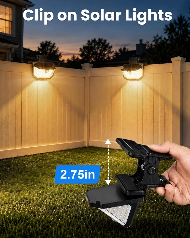 Alt view image 5 of 7 - Clip on Solar Lights Warm White, 178 LED Motion Sensor Liglht for Deck