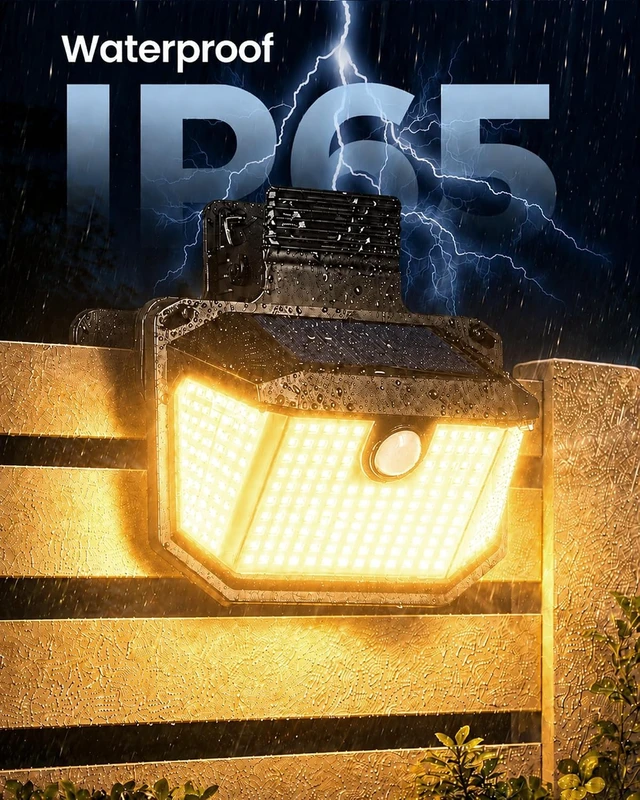 Alt view image 7 of 7 - Clip on Solar Lights Warm White, 178 LED Motion Sensor Liglht for Deck