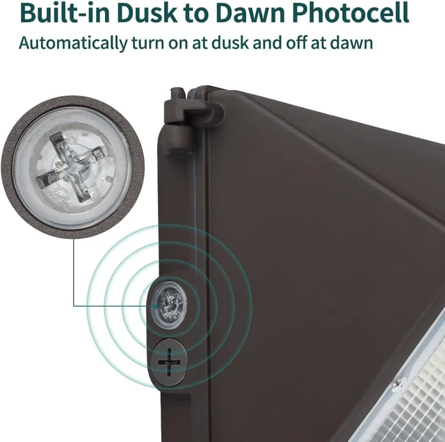 Alt view image 2 of 6 - kadision LED Wall Pack with Dusk-to-Dawn Photocell, 60W 7800lm 130lm/W