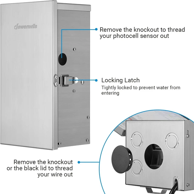 Alt view image 4 of 7 - DEWENWILS 300W Low Voltage Transformer, Stainlees Steel Shield