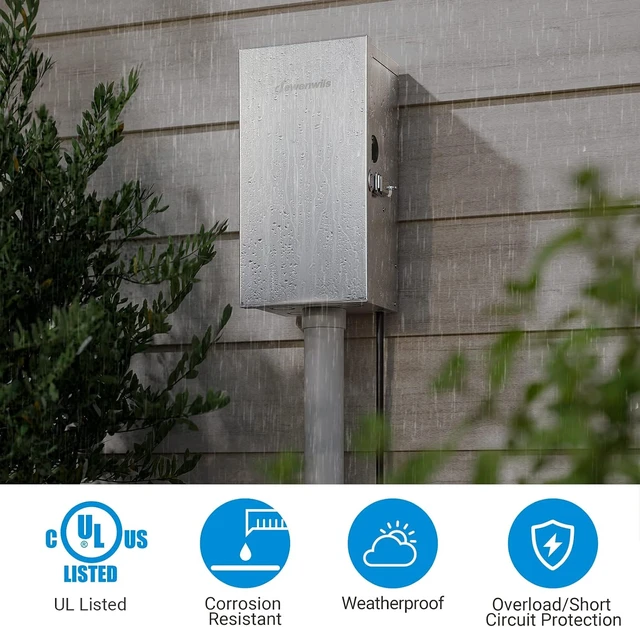 Alt view image 5 of 7 - DEWENWILS 300W Low Voltage Transformer, Stainlees Steel Shield