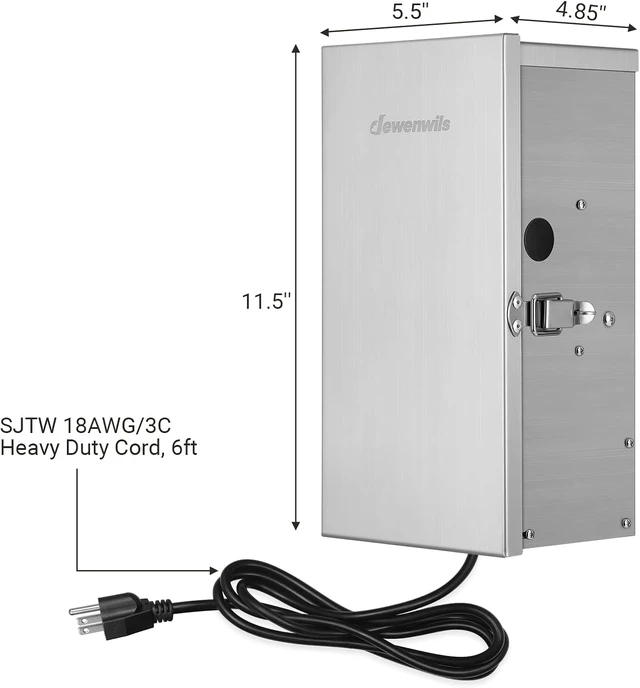 Alt view image 7 of 7 - DEWENWILS 300W Low Voltage Transformer, Stainlees Steel Shield
