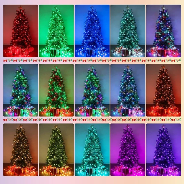 Alt view image 2 of 7 - iBaycon 66FT 200 LED RGB Smart Christmas Lights Outdoor Color Changing