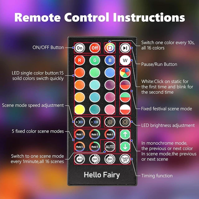 Alt view image 4 of 7 - iBaycon 66FT 200 LED RGB Smart Christmas Lights Outdoor Color Changing